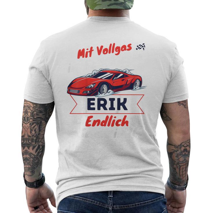 Kinder Endlich Schulkind Erik Personalised First Day Of School 2024 T-Shirt mit Rückendruck