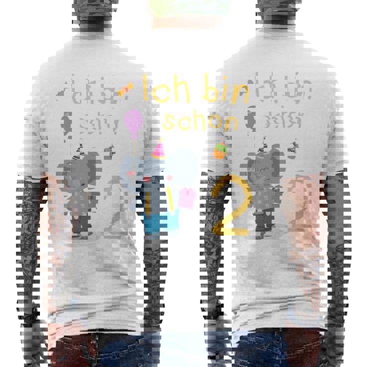 Kinder Ich Bin 2 Jahre Alt Elefant 2Nd Birthday T-Shirt mit Rückendruck