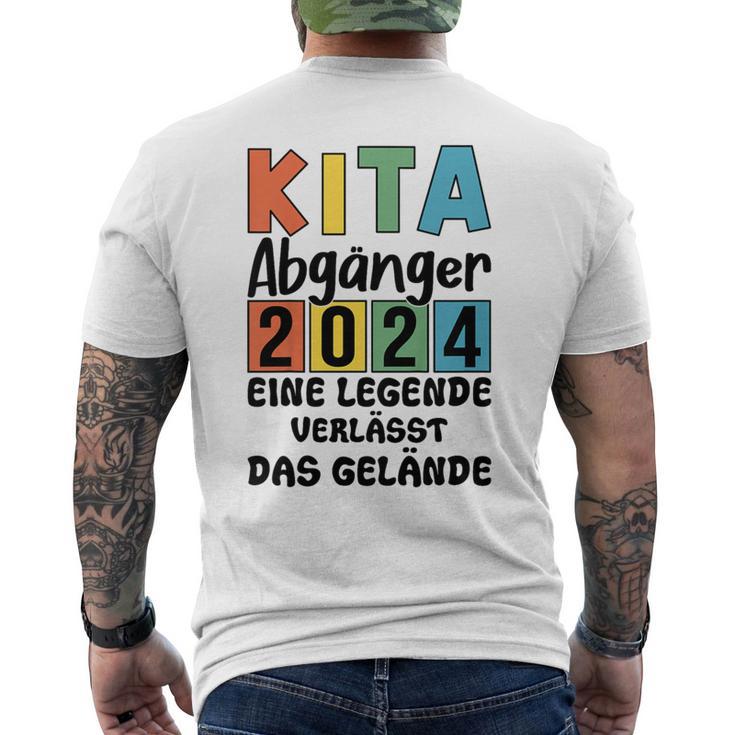 Kinder Kita Abgänger 2024 Schulkind Einschulung Schule Letzter Tag T-Shirt mit Rückendruck