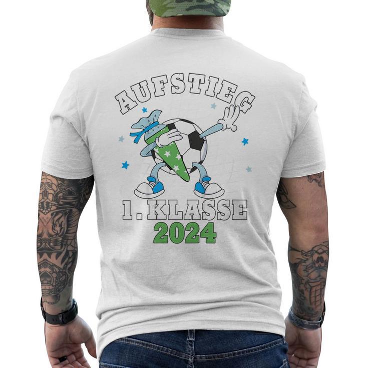 Kinder Schulkind 2024 Einschulung Erste Klasse Fußball Jungen T-Shirt mit Rückendruck