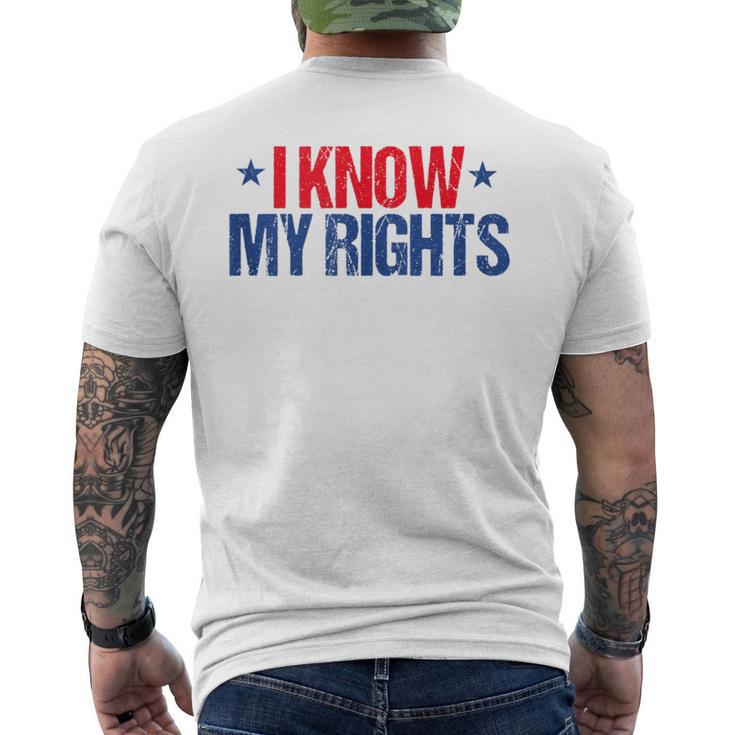 I Know My Rights Protest Vintage Men's T-shirt Back Print