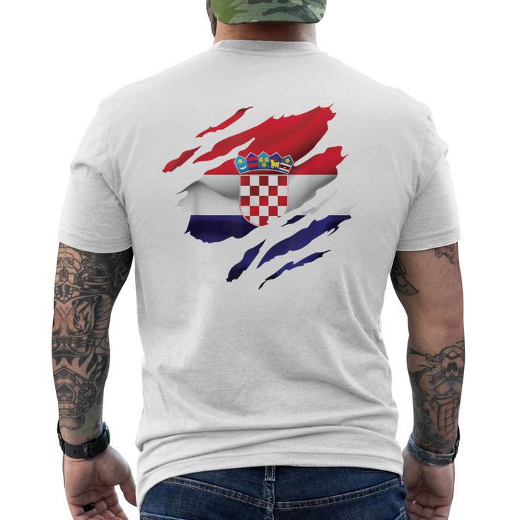 Kroatien Flagge Kroatisch Croatia Kinder Kroatien Hrvatska T-Shirt mit Rückendruck