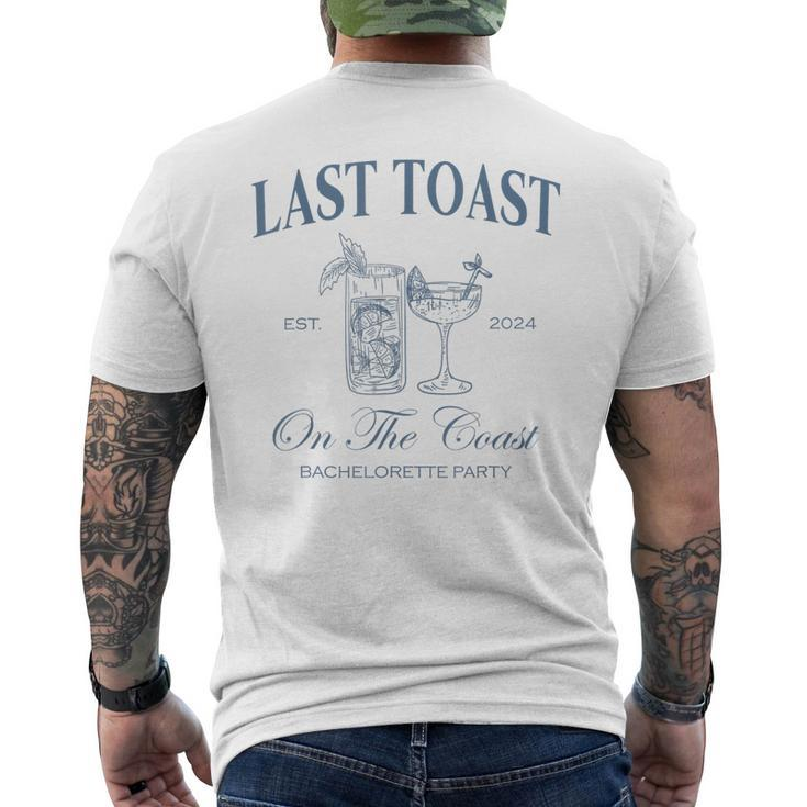 Last Toast On The Coast Bachelorette Party Beach Bridal Men's T-shirt Back Print