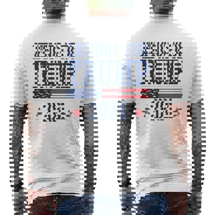 Latinos Para Trump 2024 Elecciones Presidenciales Republicanas Camiseta Hombre Estampado Espalda