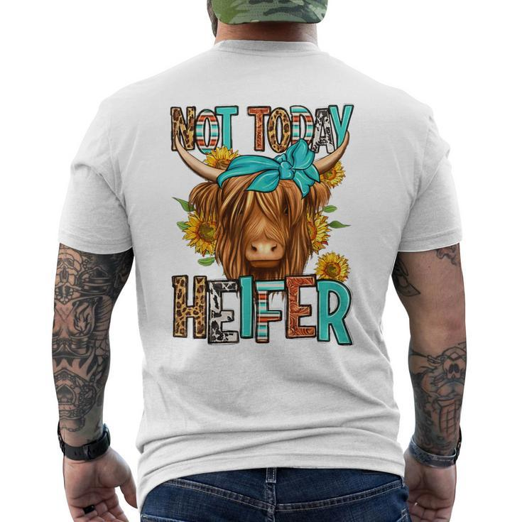 Leopard Highland Cow Bandana Not Today Heifer Western Animal Men's T-shirt Back Print
