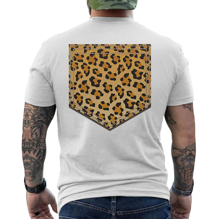 Leopard Print Pocket Cool Animal Lover Cheetah Men's T-shirt Back Print