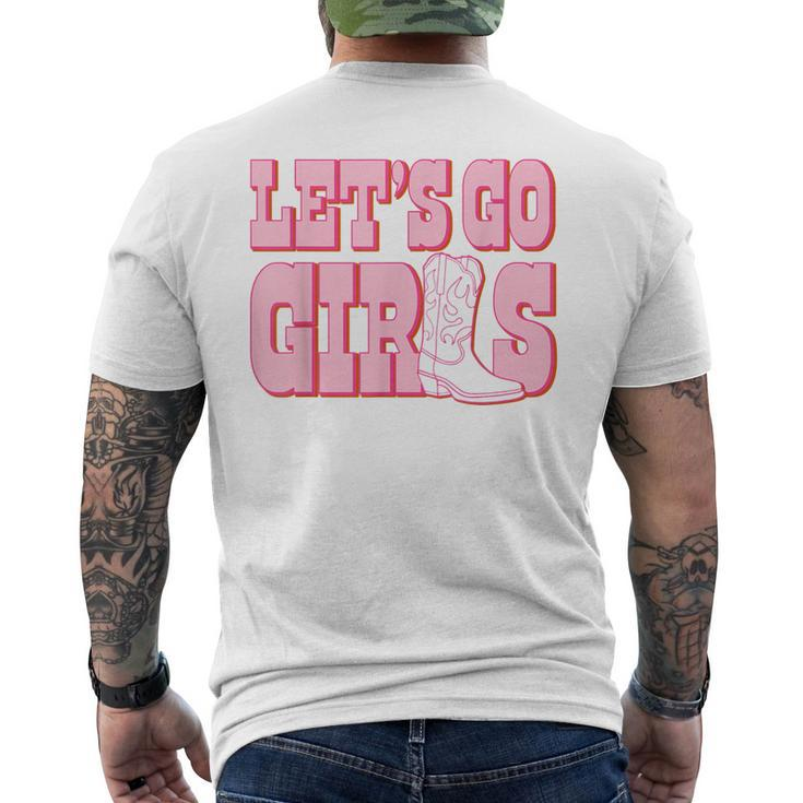 Let's Go Girls Cowgirl Boot Bachelorette Party Matching Men's T-shirt Back Print