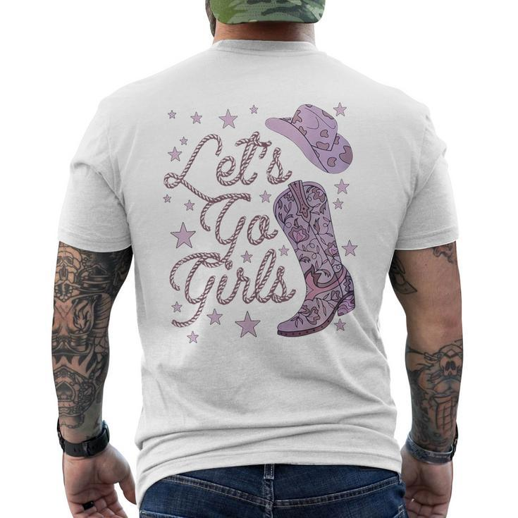 Let's Go Girls Cowgirl Hat Cowboy Boots Bachelorette Party Men's T-shirt Back Print