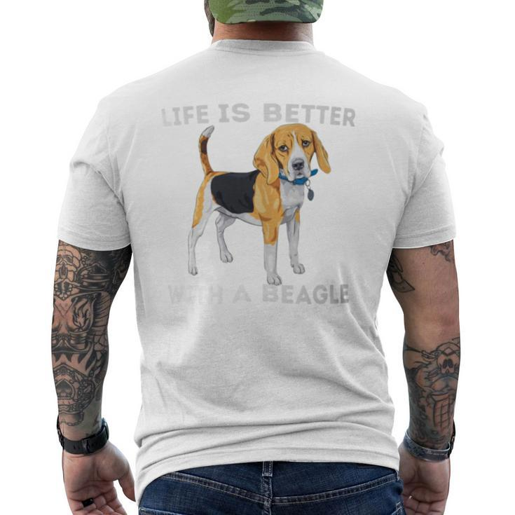 Life Is Better With A Beagle Beagle Dog Lover Pet Owner Men's T-shirt Back Print