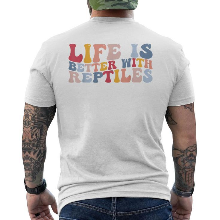 Life Is Better With Reptiles Reptile Lovers Leopard Gecko Men's T-shirt Back Print