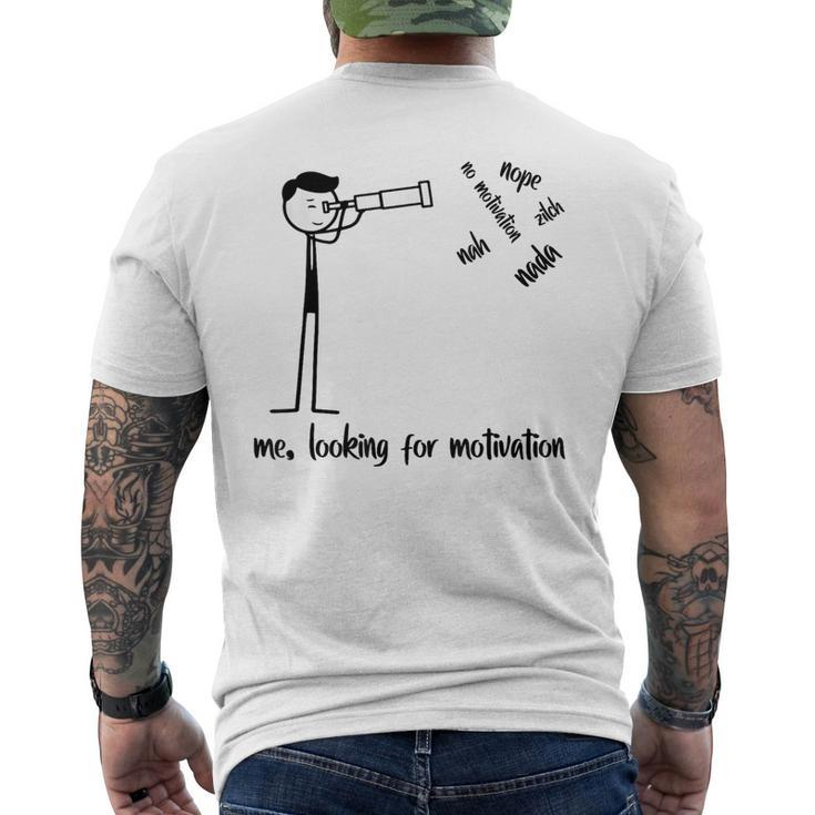 Me Looking For Motivation Stickman Figures Men's T-shirt Back Print
