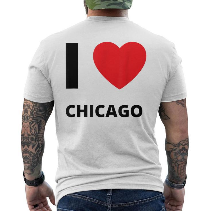 I Love Chicago Heart Illinois Love Fan Apparel Men's T-shirt Back Print