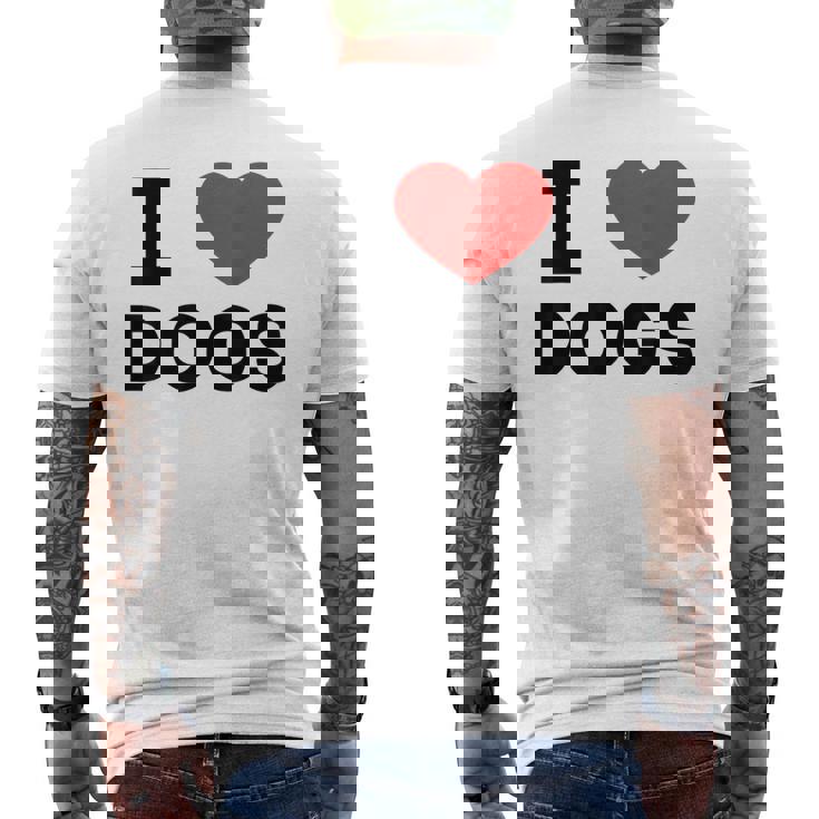 I Love Dogs Amante De Los Perros Retro I Heart Dogs Camiseta Hombre Estampado Espalda