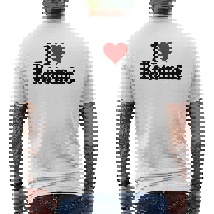 I Love Heart Roma Italia Camiseta Hombre Estampado Espalda