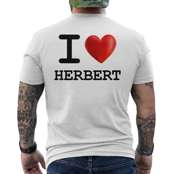 I Love Herbert Heart Name T Men's T-shirt Back Print