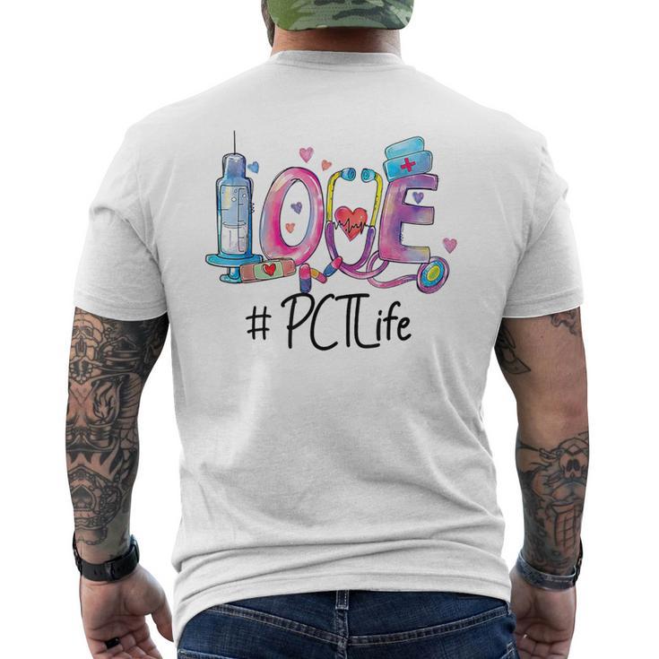 Love Patient Care Technician Pct Nurse Men's T-shirt Back Print