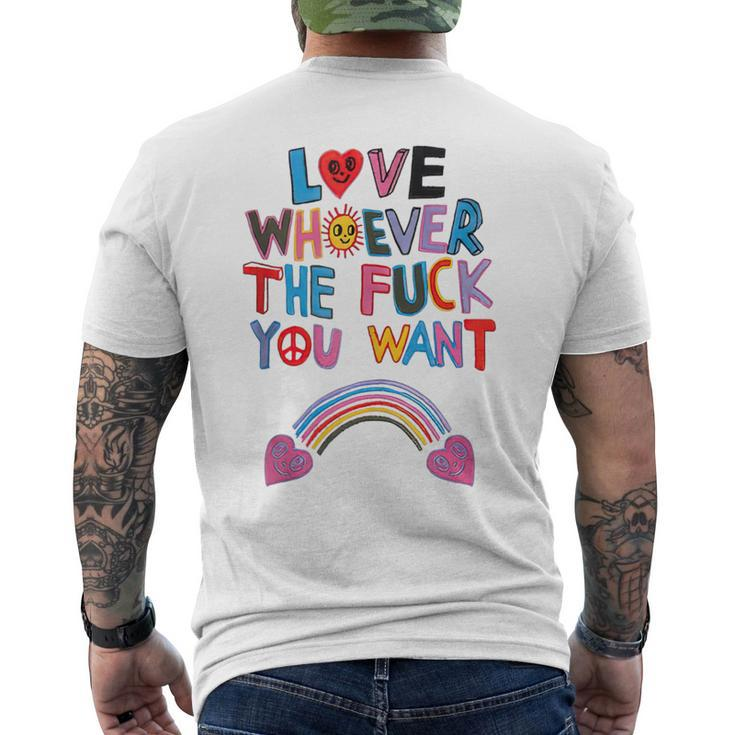 Love Whoever The Fuck You Want Rainbow Men's T-shirt Back Print