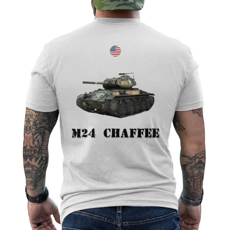 The M24 Chaffee Usa Light Tank Ww2 Military Machinery Men's T-shirt Back Print