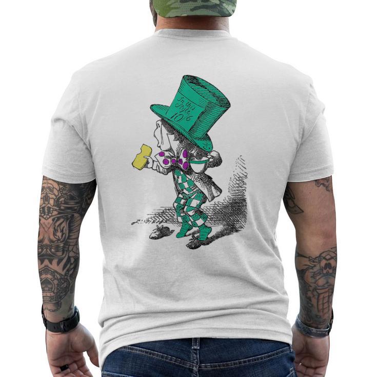 Mad Hatter Vintage Alice Tea And Snack Men's T-shirt Back Print