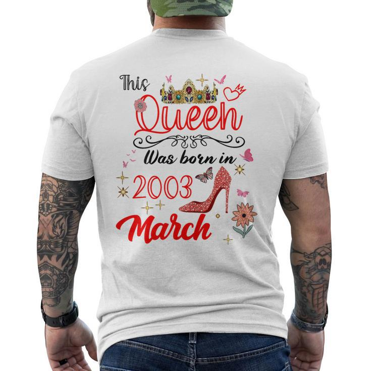 March 2003 Birthday This Queen Was Born In March 2003 Men's T-shirt Back Print