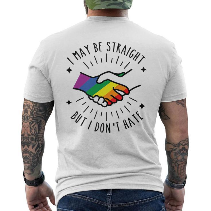 I May Be Straight But I Don't Hate Lgbtqia Ally Pride Men's T-shirt Back Print