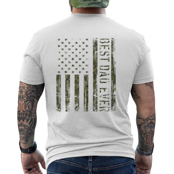Mens Best Dad Ever American Flag Camofor Fathers Day Mens Back Print T-shirt