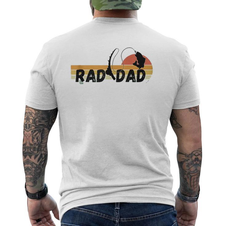 Mens Cool Retro Fishing Rad Dad Father's Day Mens Back Print T-shirt