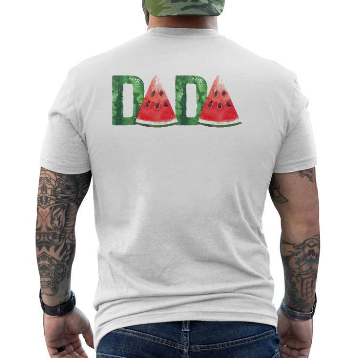 Mens Dada Watermelon Summer Fruit Father's Day For Dad Mens Back Print T-shirt