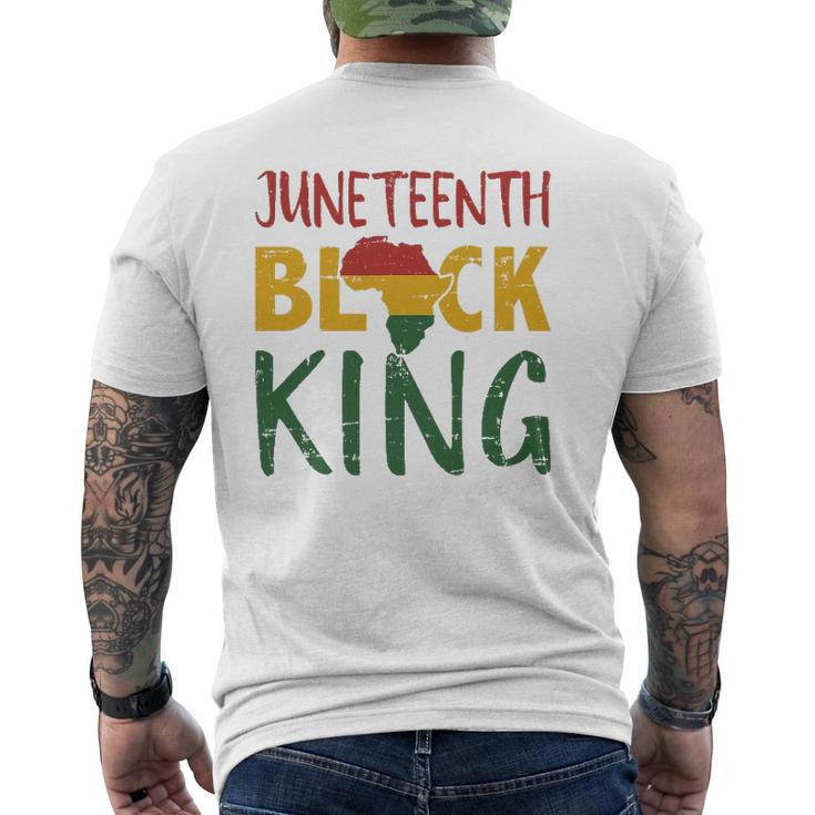 Mens Juneteenth Black King In African Flag Colors For Afro Pride Mens Back Print T-shirt