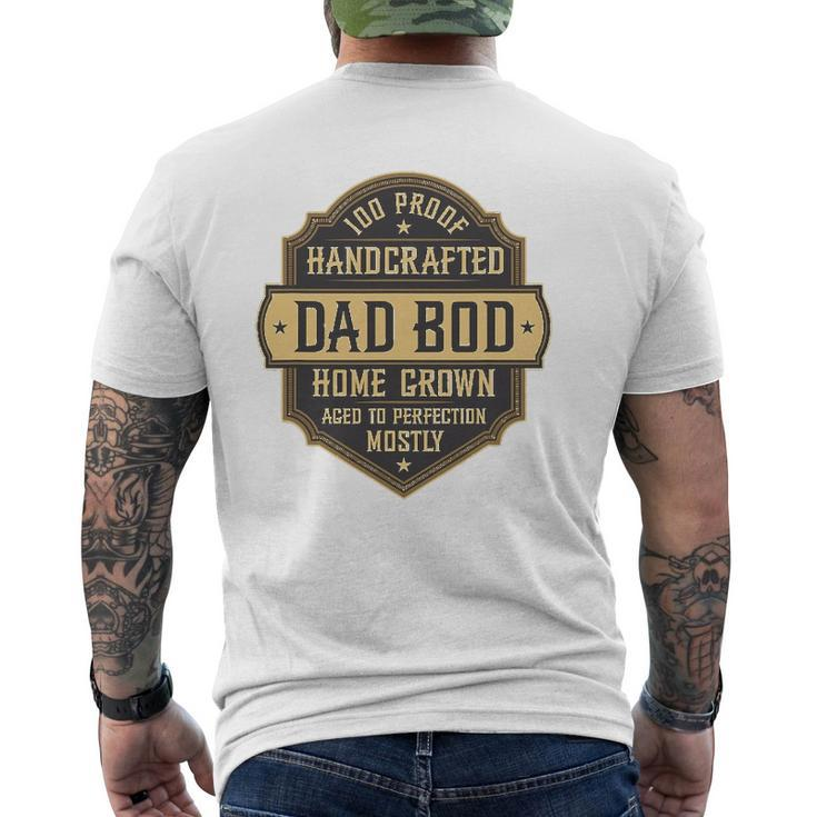 Mens Vintage Whiskey Label Dad Bod Drinking Father's Day Mens Back Print T-shirt