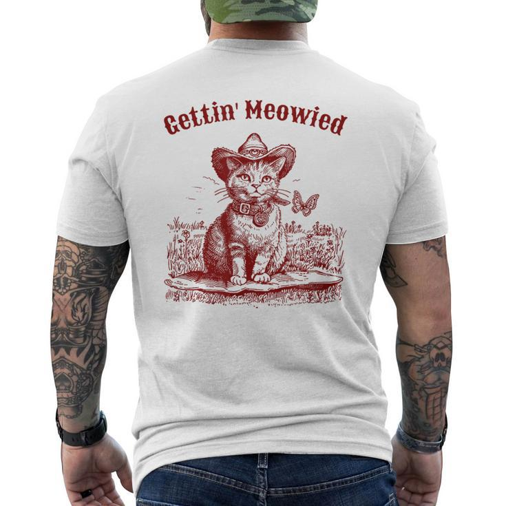 Meowdy Bachelorette Party Cowgirl Cowboy Cat Bridal Squad Men's T-shirt Back Print