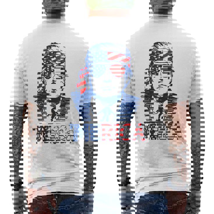 'Merica Trump Happy 4Th Of July Trump American Flag Men's T-shirt Back Print