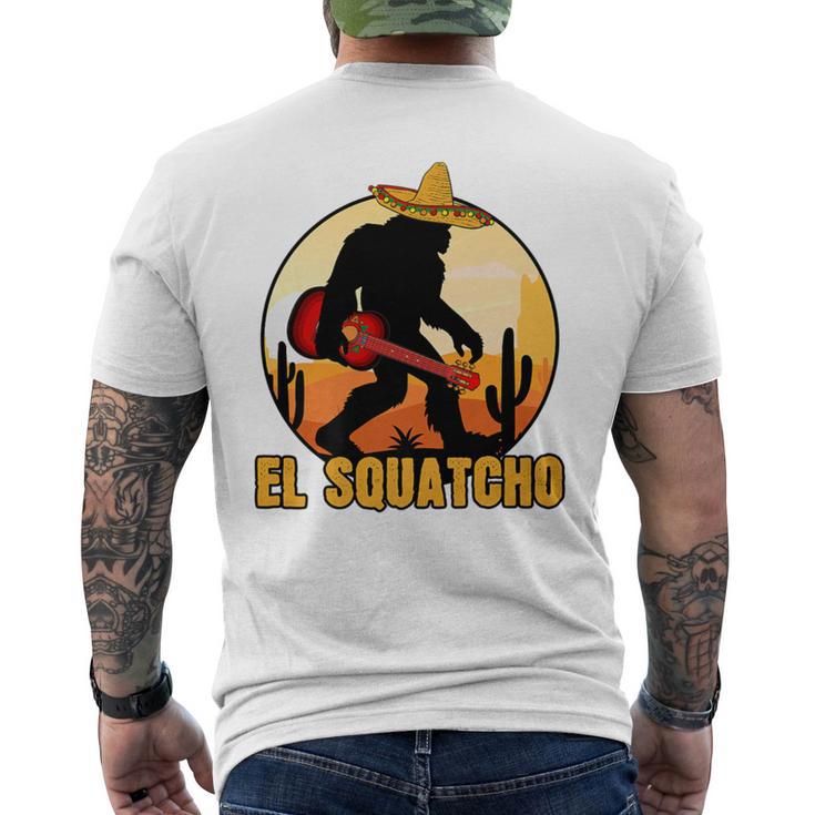 Mexican Sasquatch Meme Bigfoot Musician El Squatcho Men's T-shirt Back Print