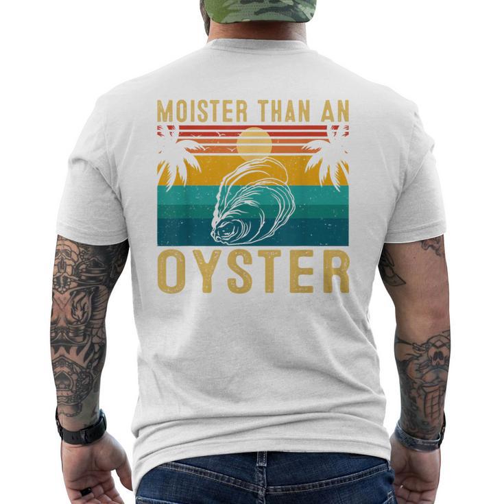 Moister Than An Oyster Retro Sunset For Oyster Lovers Men's T-shirt Back Print