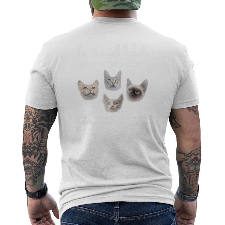 Momma Cats Saying Cat Lover Four Cats Singing Men's T-shirt Back Print