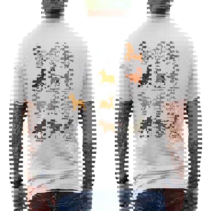 Muchas Razas De Caballos Caballos Kawaii De Dibujos Animados Camiseta Hombre Estampado Espalda