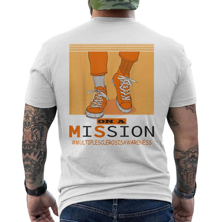 Multiple Sclerosis Ms Awareness Walk On Mission Men's T-shirt Back Print