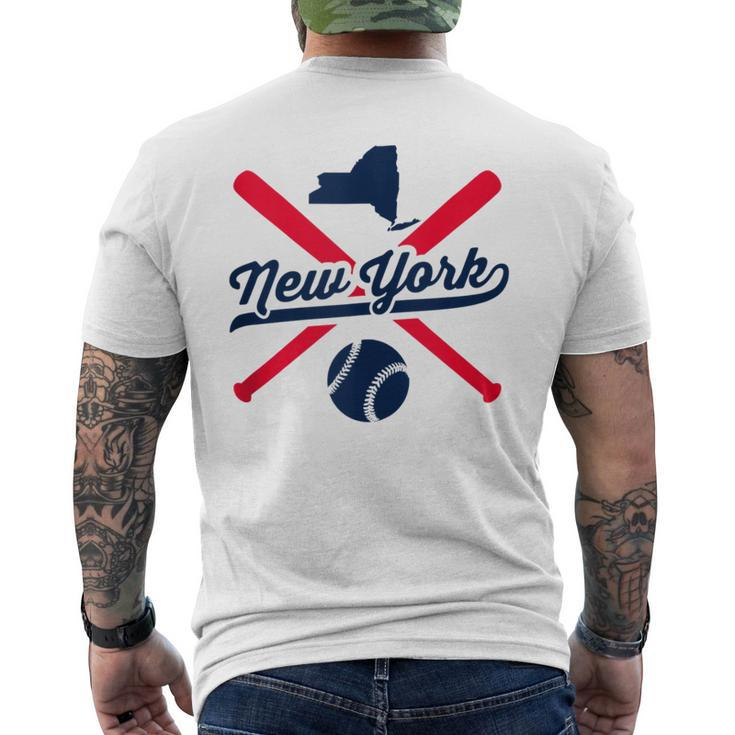 New York Baseball Vintage State Pride Love City Red Men's T-shirt Back Print