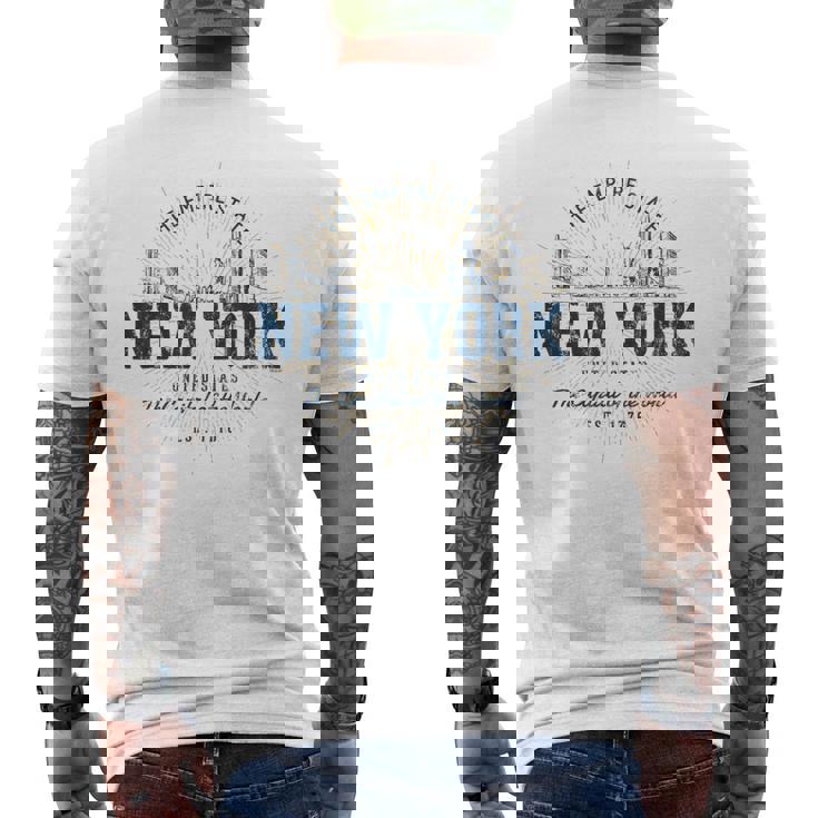 New York Estados Unidos Estilo Retrointage Nueva York Camiseta Hombre Estampado Espalda