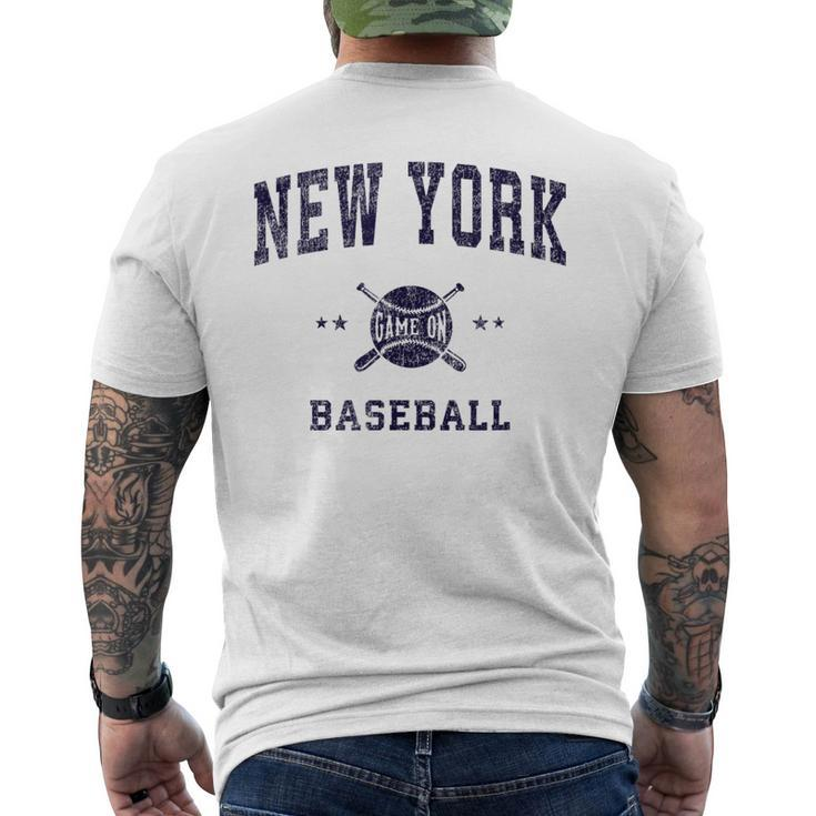 New York Ny Vintage Baseball Throwback Retro Men's T-shirt Back Print