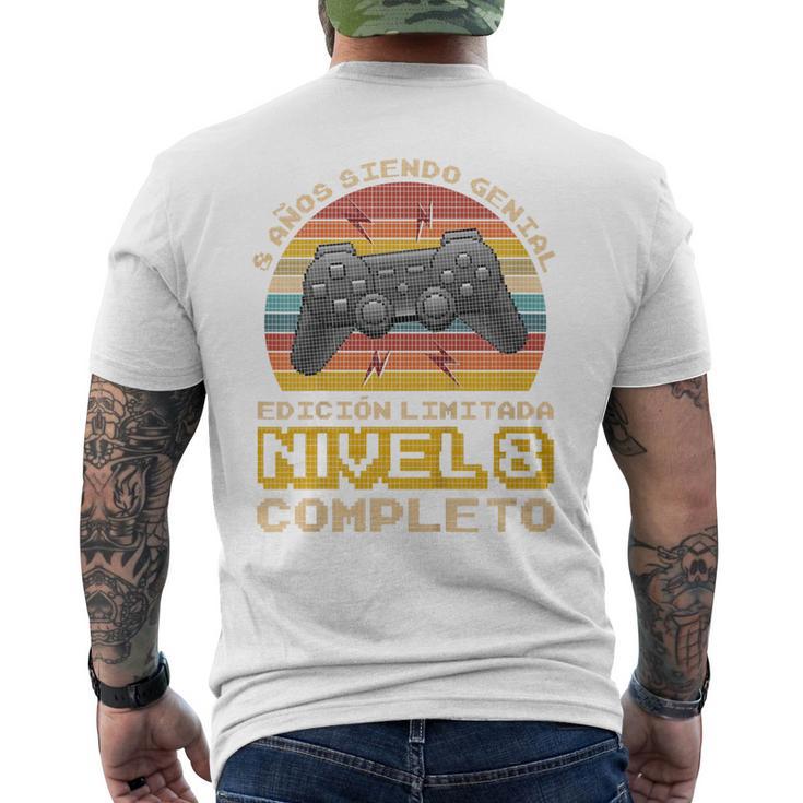 Niños Regalo De Cumpleaños 8 Años Gamer Nivel 8 Completo Camiseta Hombre Estampado Espalda
