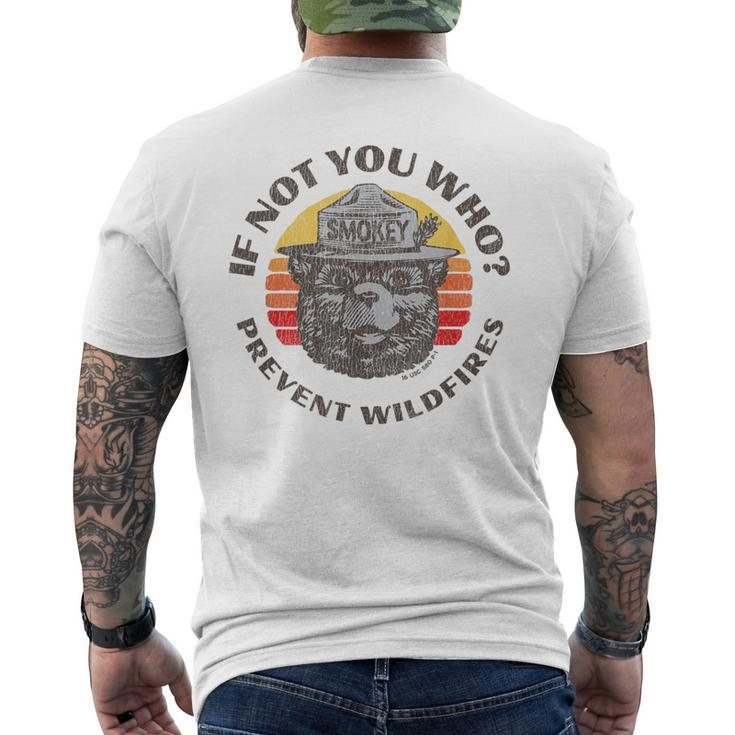 If Not You Who Vintage Smokey Bear 80S Sunset Men's T-shirt Back Print