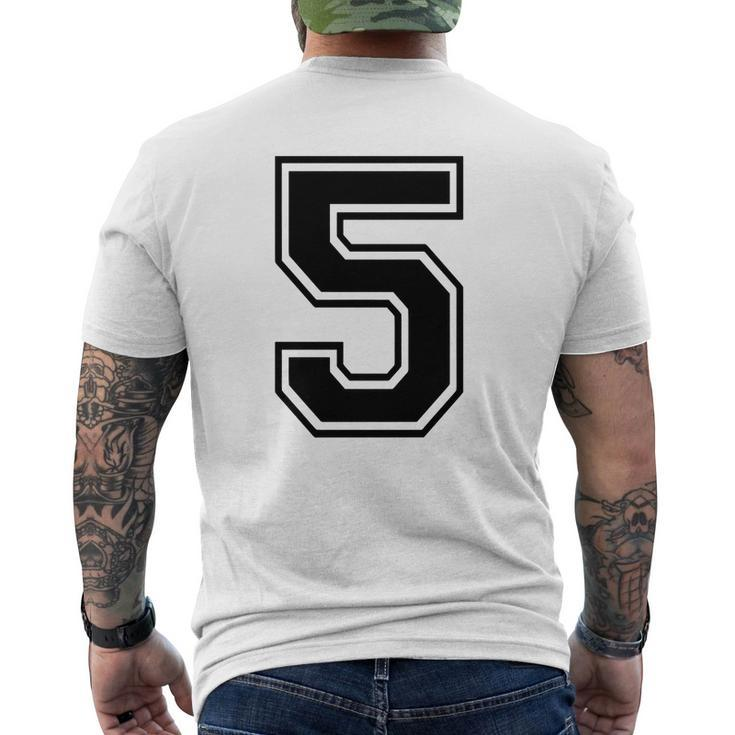 Number 5 Mens Back Print T-shirt