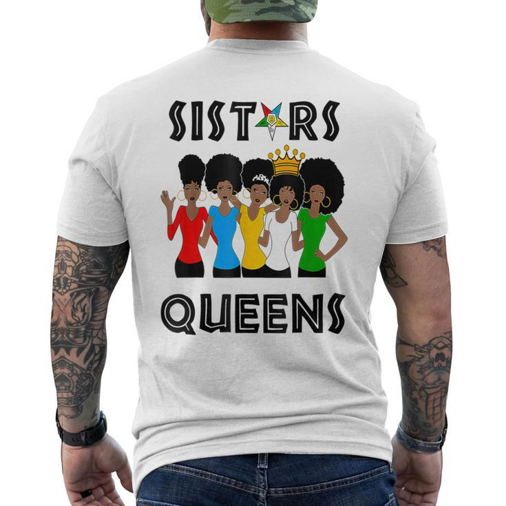 Oes Fatal Sistars Queens Ladies Eastern Star Mother's Day Men's T-shirt Back Print