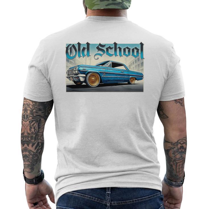 Old School Classic Lowrider Low Rider Impala Chicano Men's T-shirt Back Print