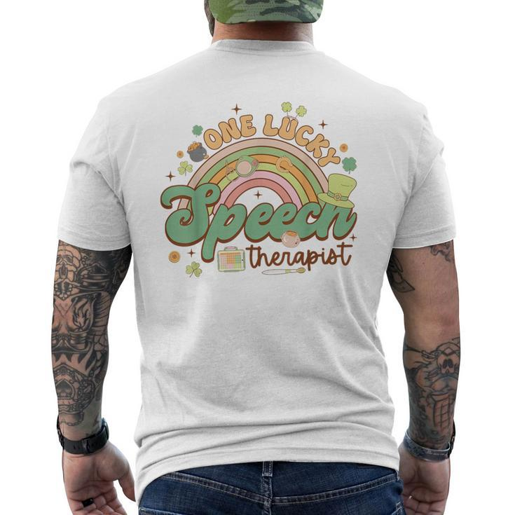 One Lucky Speech Therapist St Patrick's Day Speech Therapy Men's T-shirt Back Print