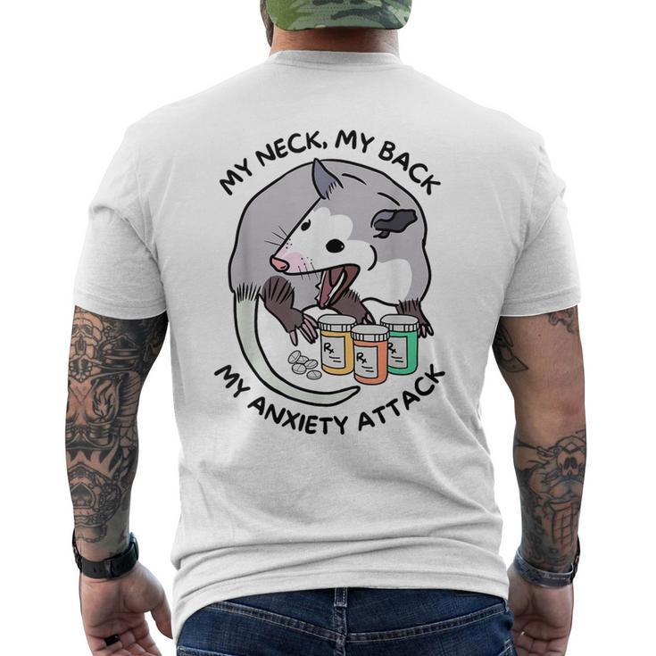 Opossum Screaming My Neck My Back My Anxiety Attack Men's T-shirt Back Print