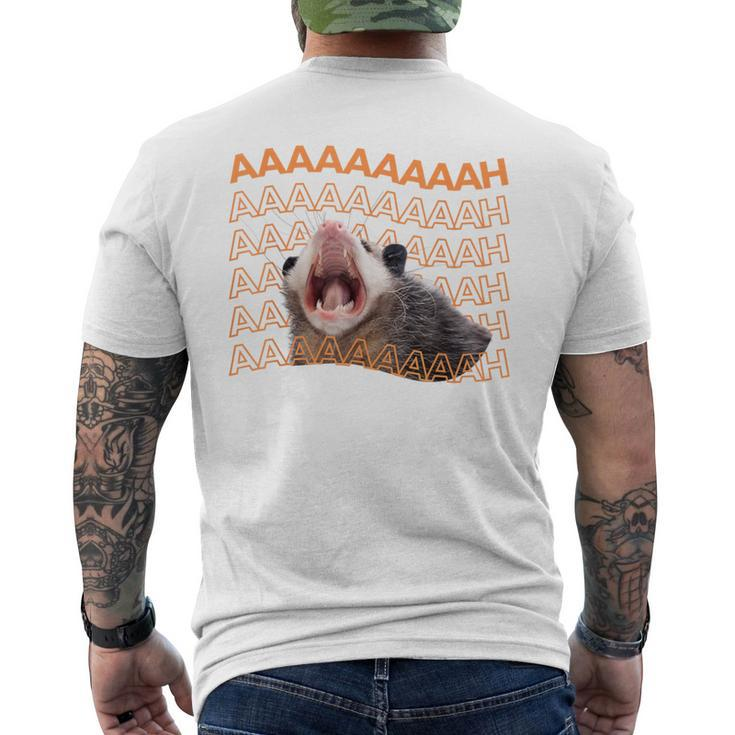 Opossum Screaming Possum Trash Cat Meme Women Men's T-shirt Back Print