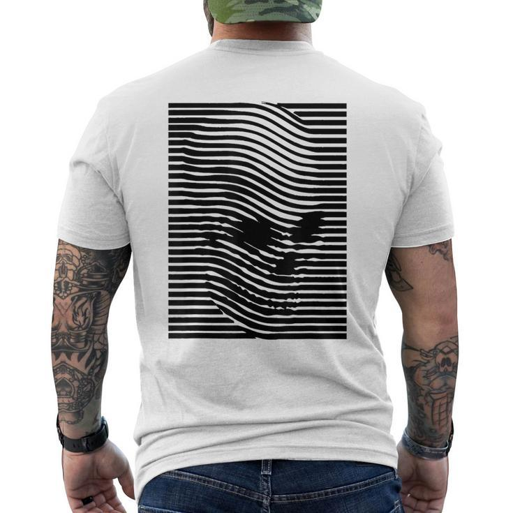 Optical Illusion Skull Stripes Effect & T Men's T-shirt Back Print