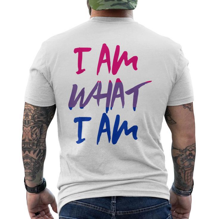 I Am What I Am I Am Flag For Bisexual T-Shirt mit Rückendruck